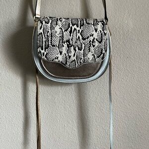 Rebecca Minkoff Mini Sydney Snake Embossed Leather Crossbody Purse Bag‎ 5.5”